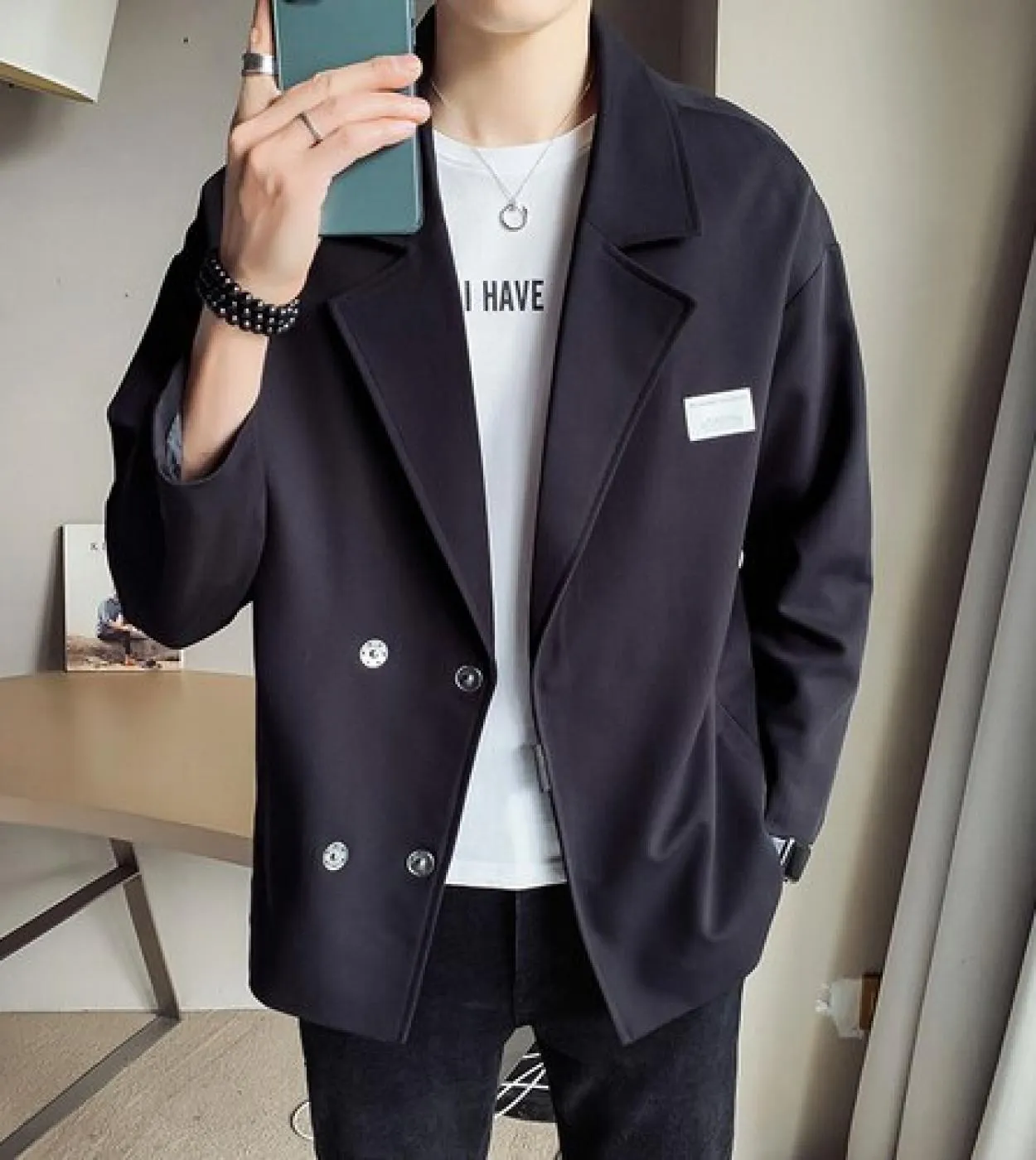 2022 primavera e autunno moda nuovi uomini casual a righe doppio petto slim blazer cappotto giacca blazer
