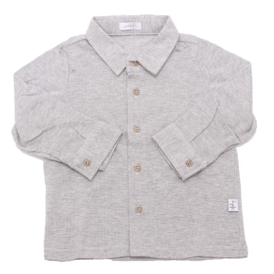 3874AL camicia bimbo boy IL GUFO baby shirt grey