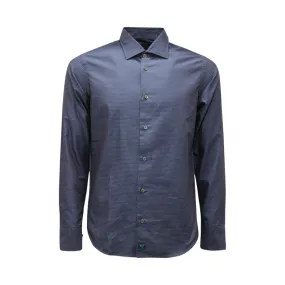 9033AS camicia uomo BROUBACK man pied-de-poule shirt blue