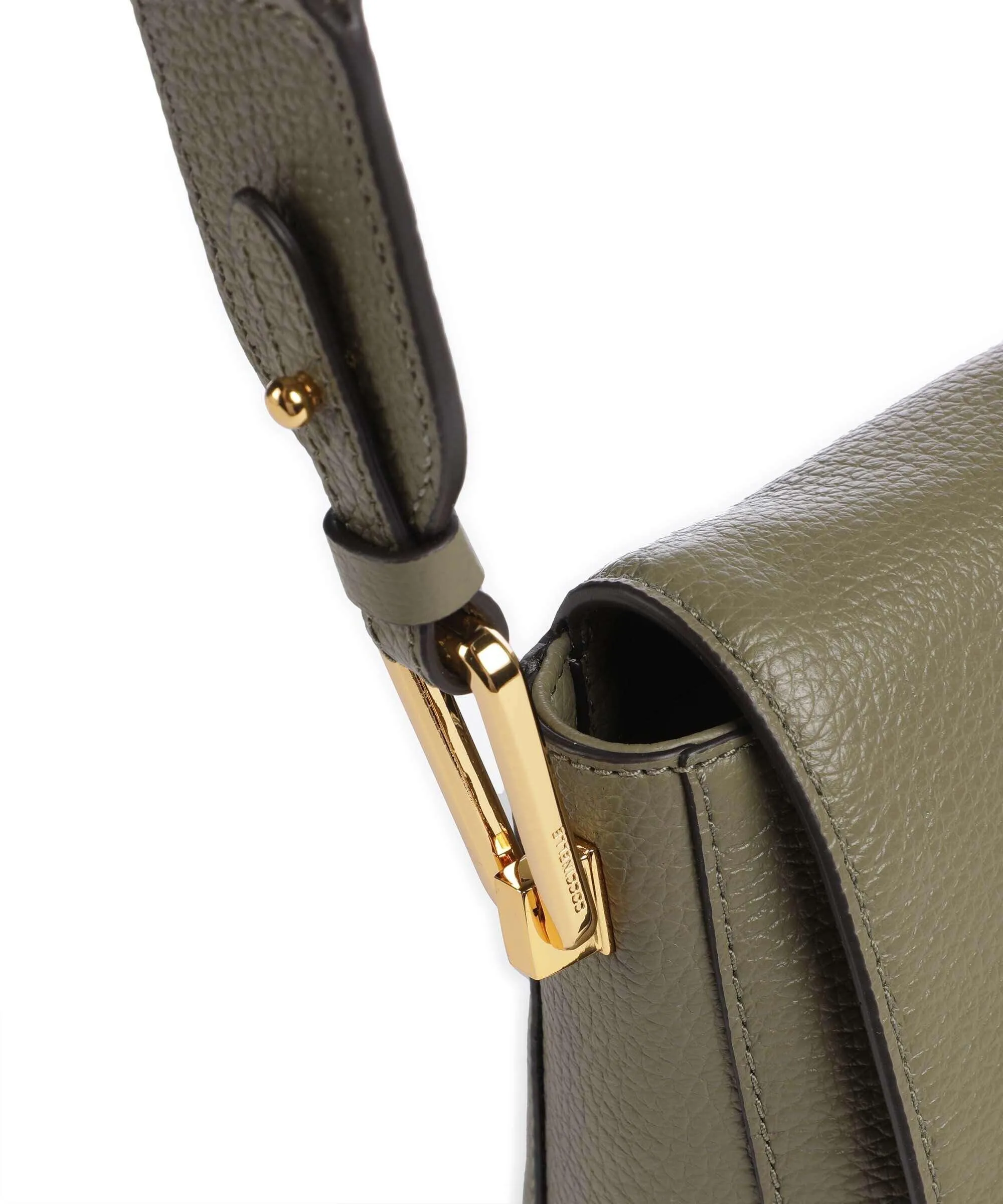  Coccinelle Liya Signature Borsa a tracolla pelle di vacchetta grana verde-oliva  