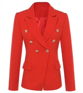 New Fashion 2023 Autunno Inverno Barocco Designer Blazer Donna Bottoni Leone in metallo Giacca Blazer doppiopetto Cappotto ester