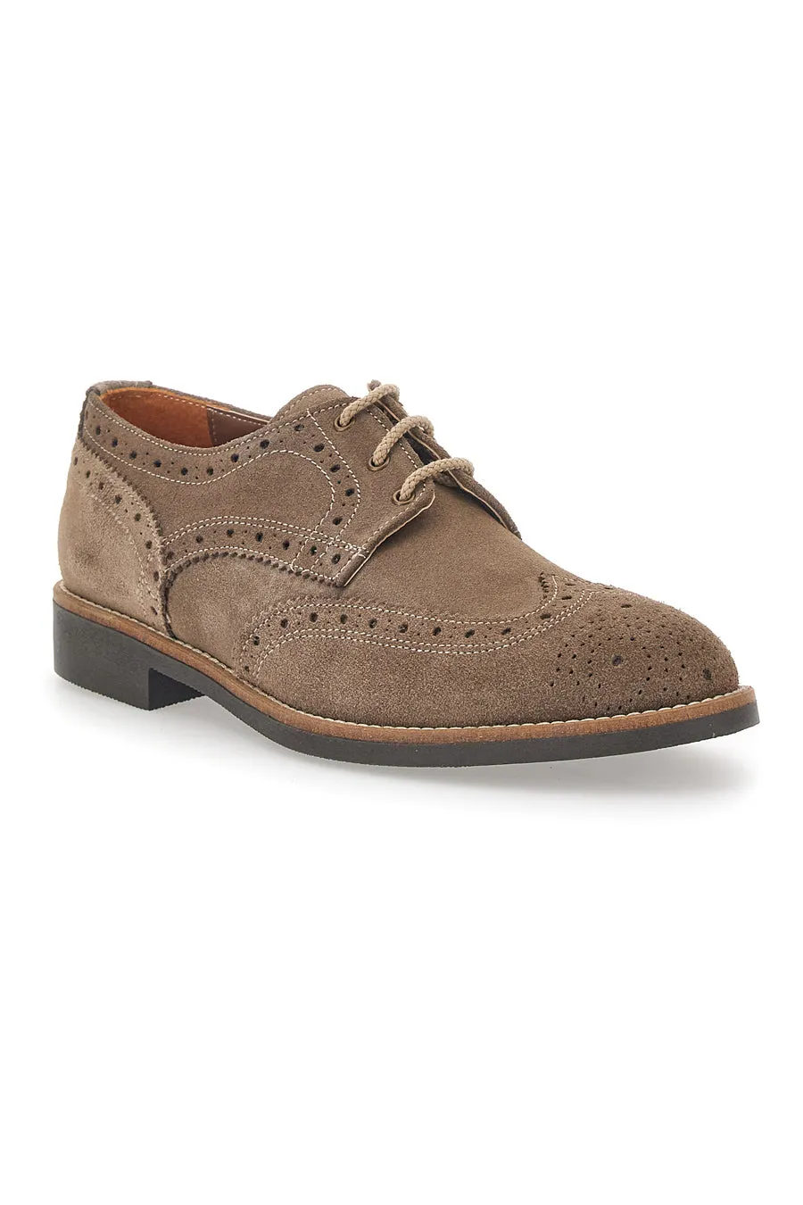   PITTARELLO Scarpe Stringate Taupe In Vera Pelle Made In Italy Pittarello 0723