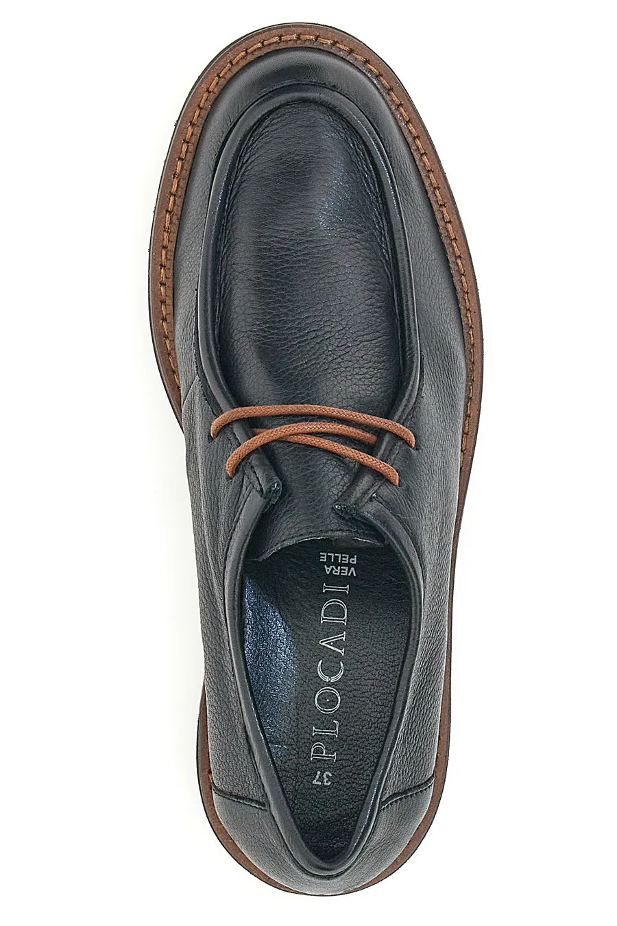  PLOCADI Scarpe Stringate Nere In Pelle Plocadi 15630