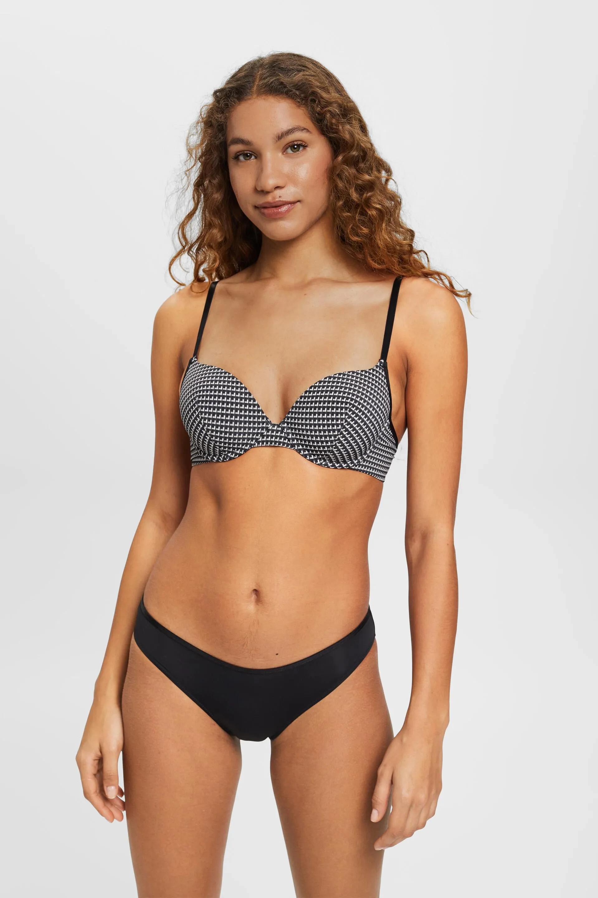 Reggiseno imbottito, con ferretto e stampa geometrica