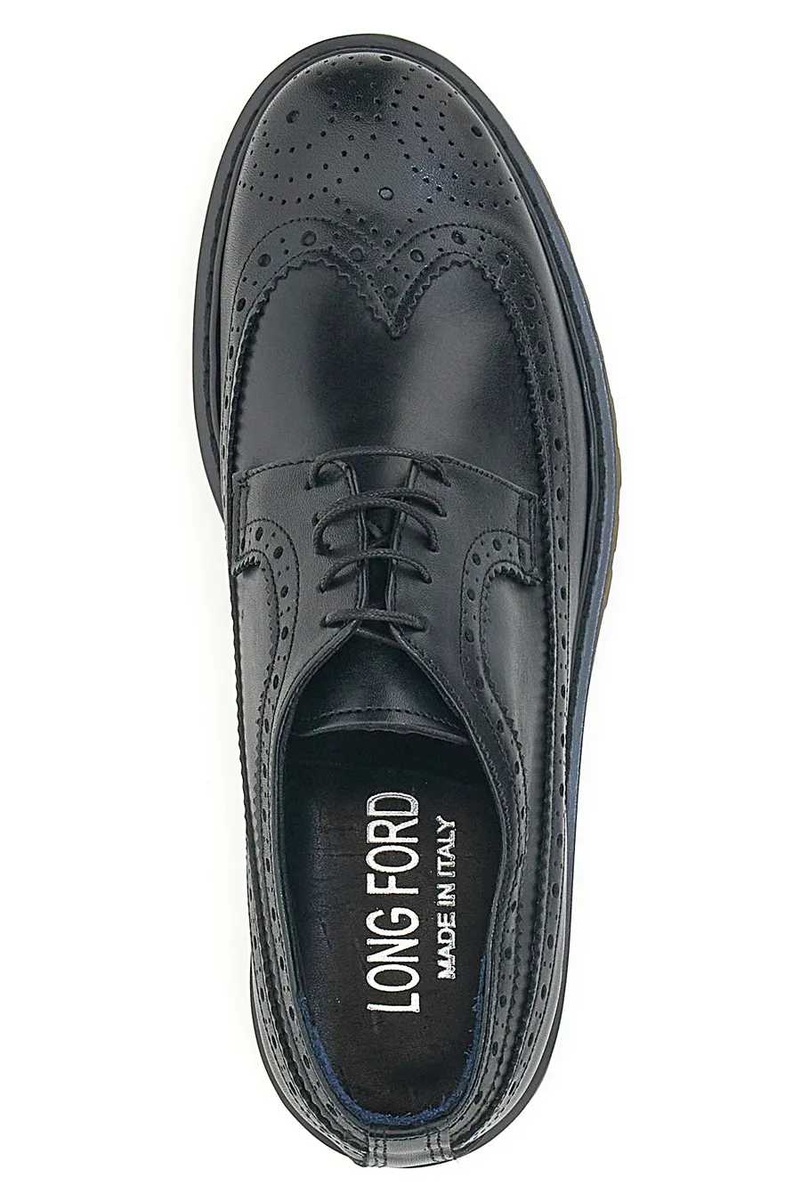 Scarpe Stringate Nere Vera Pelle Longford 801