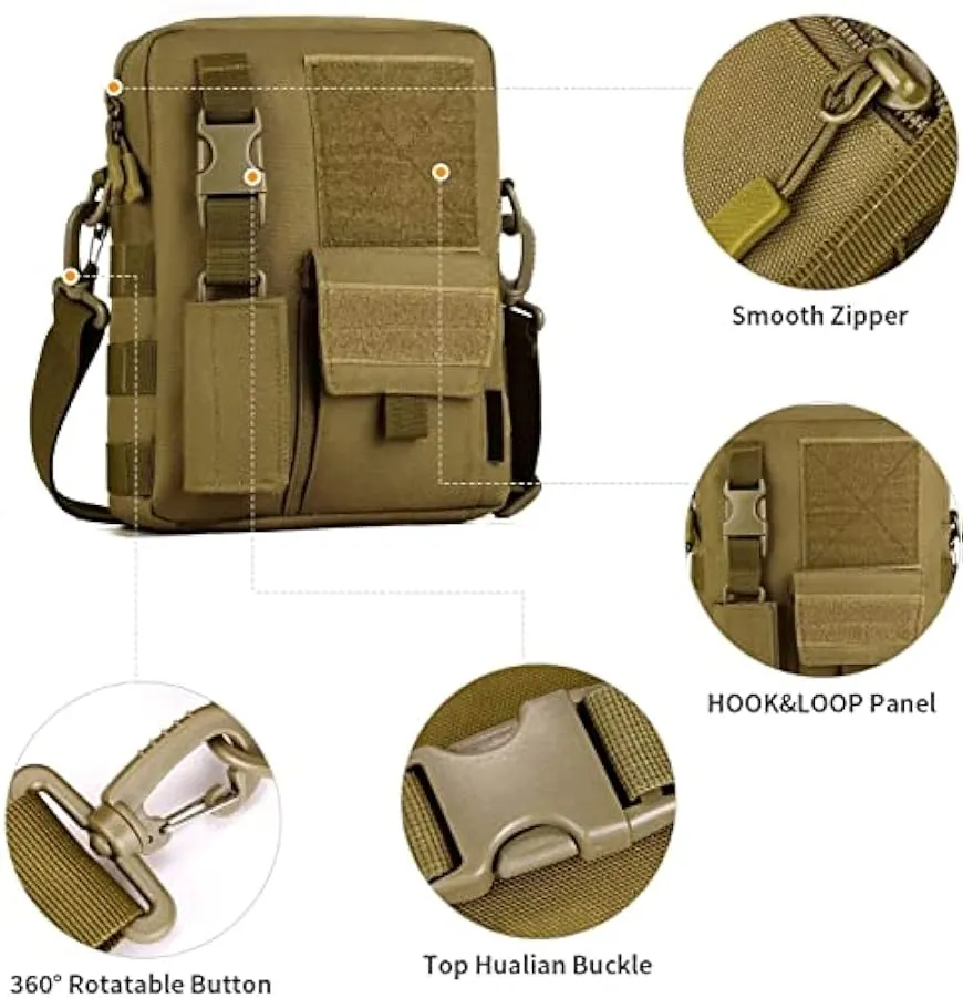 Yakmoo Borsa a Tracolla Sportivo Impermeabile borsa per messaggi Molle Sistema Zaino di Funzione Multipla Borsetta Militare Tatt